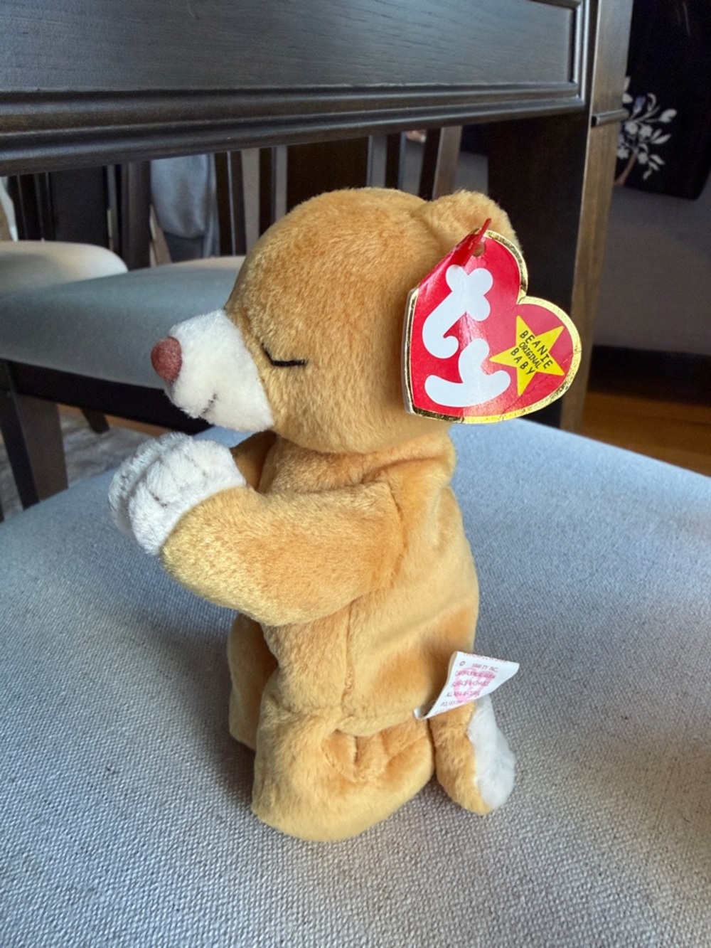 Ty Beanie Babies- Kneeling Bear Plush- Hope